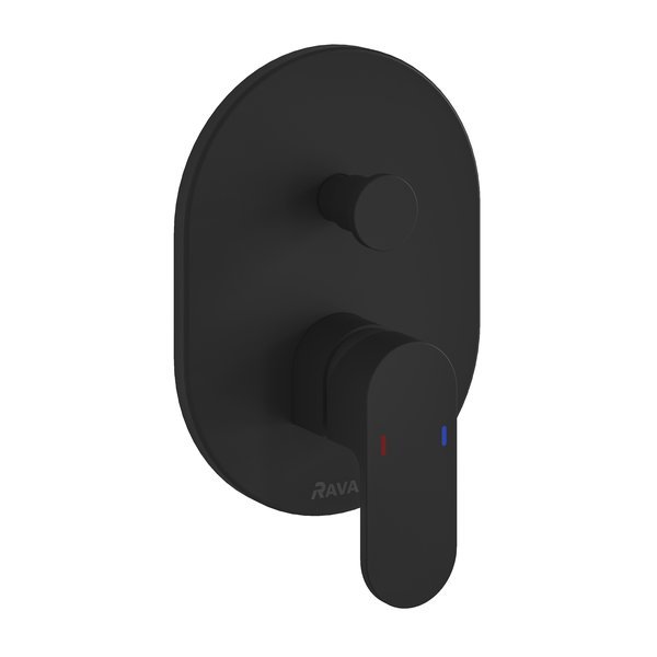 Смеситель встроенный с переключателем RAVAK CR 065.20 черный (два вывода) + нужен R-BOX (X070052)