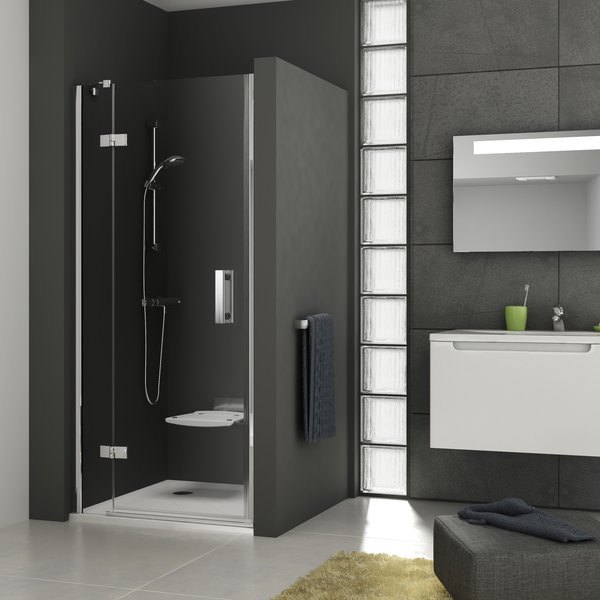 Душевая дверь RAVAK SmartLine SMSD2-110 см, тип А, левый, блестящий профиль, прозрачное стекло