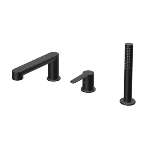 Смеситель RAVAK Puri black для ванны с тремя отверстиями, PU 026.20