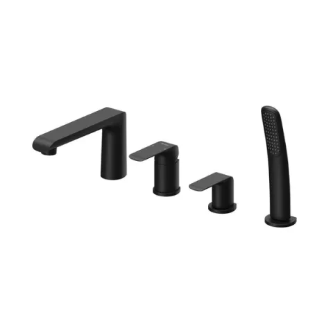 Смеситель врезной каскадный для ванн RAVAK Flat black FL 026.20