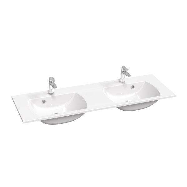 Умывальник двойной RAVAK Classic II Slim 1300 белый с отверстиями