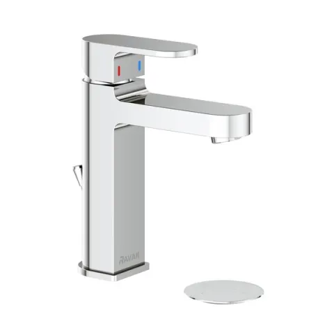Смеситель для умывальника RAVAK Chrome CR 013.00 с донным клапаном